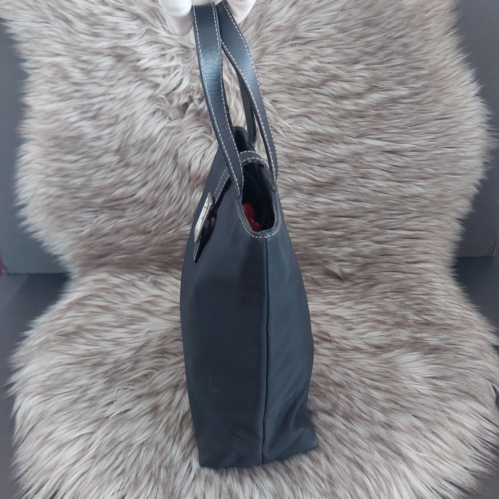 Lauren Ralph Lauren Vinyl Hand Bag Double Top Handles - Picture 4 of 16